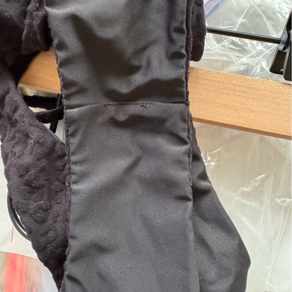 Tai Swim 2 Piece High Cut Cheeky Black Burnout Velvet Textured Leopard Print M - Picture 9 of 10